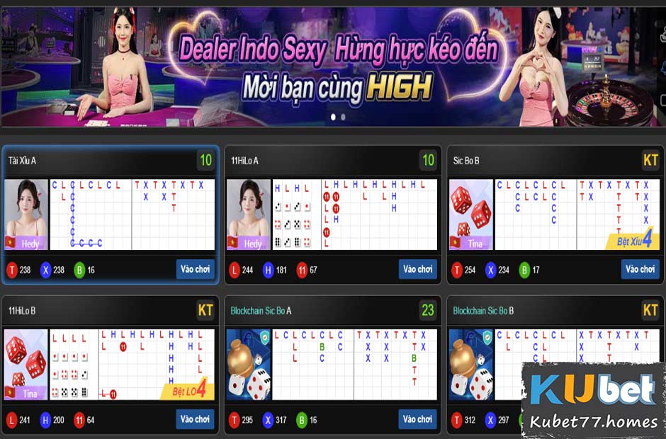 Đa dạng bàn chơi cho bet thủ lựa chọn