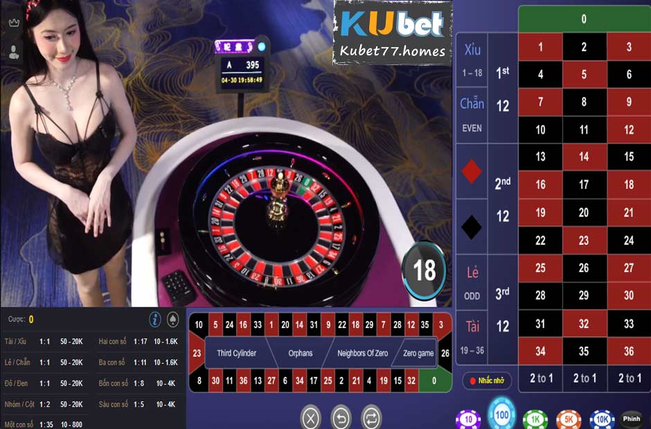 Sảnh live roulette Kubet